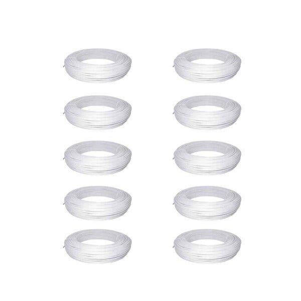 Kit com 20 Cabos Paralelos 2x20 Awg 0,50mm Flexível Branco 100M - Telecam - 1