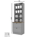 Ver imagem 2 de Cristaleira 71,5cm 2 Portas 2 Gavetas Emily Henn