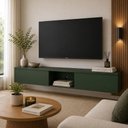 Ver imagem 1 de Nicho Basculante para Painel de TV 218cm MDF com 2 Portas Musgo Casa Lar Shop