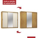 Ver imagem 6 de Guarda Roupa Dalila 3 Portas, 4 Gavetas e 3 Cabideiros Flex Cinamon Touch/off White com Espelho -