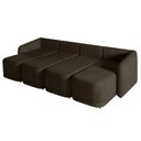 Ver imagem 2 de Sofá Cama Modulado Retrátil e Reclinável Decorativo Varsóvia 436cm Veludo Marrom G33 - Gran Belo