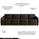Ver imagem 3 de Sofá Cama Modulado Retrátil e Reclinável Decorativo Varsóvia 436cm Veludo Marrom G33 - Gran Belo