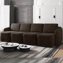 Ver imagem 1 de Sofá Cama Modulado Retrátil e Reclinável Decorativo Varsóvia 436cm Veludo Marrom G33 - Gran Belo