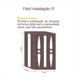 Arandela Luminária Decorativa Madeira Arpoador Quad:Pau Ferro - 2