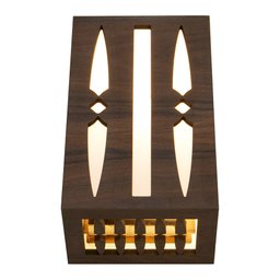 Arandela Luminária Decorativa Madeira Arpoador Quad:Pau Ferro - 6