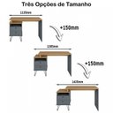 Ver imagem 4 de Kit Escrivaninha Mesa Escritório com Regulagem Estilo Plus 2 Gavetas 143,5cm com Prateleira Suspensa Cinza/Olmo/Grafito/Preto Artany