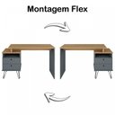Ver imagem 7 de Kit Escrivaninha Mesa Escritório com Regulagem Estilo Plus 2 Gavetas 143,5cm com Prateleira Suspensa Cinza/Olmo/Grafito/Preto Artany
