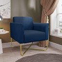 Ver imagem 7 de Poltrona Base Industrial X Dourada Maressa S01 Azul Marinho