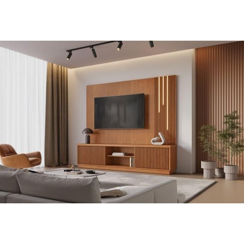 Home Arezzo New com Led Cascata 2 Portas Cor:naturalle