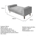 Ver imagem 5 de Recamier Baú Félix Solteiro 160 cm Suede - Doce Sonho Móveis ML/R1/FELIX/160/B/S Cinza