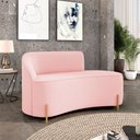 Ver imagem 2 de Sofá 2 Lugares Orgânico 140cm Pé Dourado Morgan Suede D03 - D’Rossi