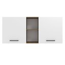Ver imagem 5 de Armário Aéreo 150 Cm 2 Portas E 2 Nichos Rustic/branco