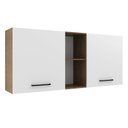 Ver imagem 1 de Armário Aéreo 150 Cm 2 Portas E 2 Nichos Rustic/branco