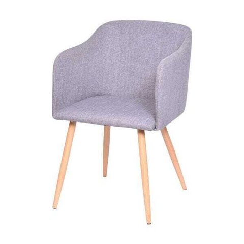 Poltrona Charlote Metal Madeira - Cinza