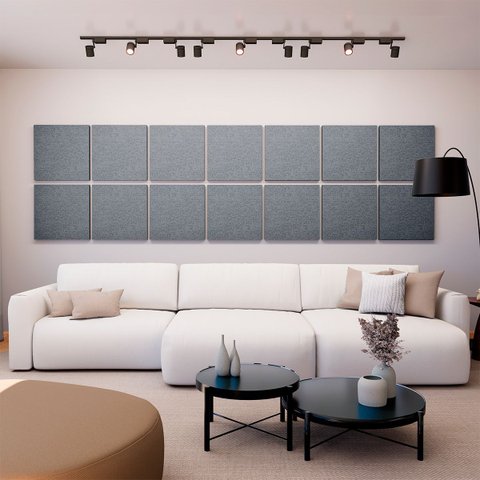 Painel Acústico Absorvedor Decorativo 60x60 Soft Crepe Maestra Acústica:cinza