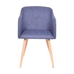 Poltrona Charlote Metal Madeira - Jeans-azul - 2