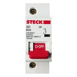 DISJUNTOR UNIPOLAR CURVA C 80A - STECK - 1