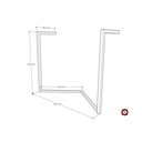 Ver imagem 3 de Mesa de Jantar Industrial Base De Ferro Branco em V Tampo 137x90 Canela