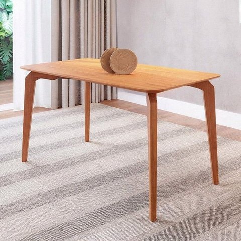 Mesa de Jantar Retangular 100cm Tampo Laminado Aura Marrom/Mel