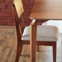 Ver imagem 6 de Mesa de Jantar Retangular 100cm Tampo Laminado Aura Marrom/Mel