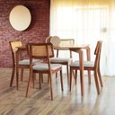 Ver imagem 7 de Mesa de Jantar Retangular 100cm Tampo Laminado Aura Marrom/Mel