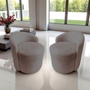 Ver imagem 1 de Kit 2 Poltronas Decorativa Yara Orgânica Suede Capuccino