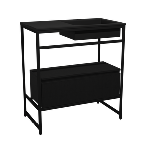 Gabinete Banheiro Ferro Iron Black com Gaveteiro 80x45 Cm