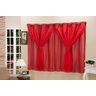 Cortina Blackout 100% com Voil Ibi Enxovais 1,50 Largura x 1,40 Altura Cor Vermelho - 1
