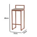Ver imagem 2 de Kit 2 Banquetas Bistrô Alta Industriais em Aço Dori Cobre Assento Suede Bege Iron Wood Bege