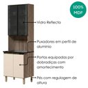 Ver imagem 4 de Paneleiro 4 Portas MDF Vidro 70x221 cm Kali 183488 Carvalho Toq Off White Nicioli