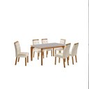 Ver imagem 2 de Conjunto de Mesa de Jantar Dublin 180 Tp MDF Laminado Canto Copo 6 Cadeiras Valentina
