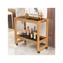 Ver imagem 1 de Carrinho Bar Orfeu Aparador com Pés Rodízios - Preto