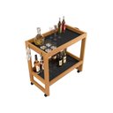 Ver imagem 3 de Carrinho Bar Orfeu Aparador com Pés Rodízios - Preto