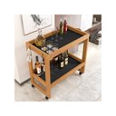 Ver imagem 2 de Carrinho Bar Orfeu Aparador com Pés Rodízios - Preto