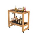 Ver imagem 4 de Carrinho Bar Orfeu Aparador com Pés Rodízios - Preto