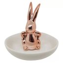 Ver imagem 1 de MINI PRATO DECORATIVO DE CERAMICA COELHO ROSE 9CM X 8,2CM