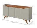 Ver imagem 2 de Buffet Grécia 4 Portas com Pés em Madeira Maciça Mv - Rei de Casa Off White/naturale