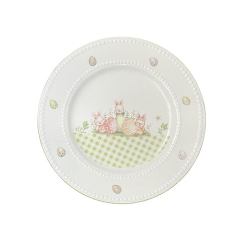 Prato Raso de Porcelana Bloom And Blessings Branco
