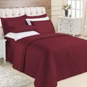 Ver imagem 1 de Kit Cobre Leito Colcha Veneza King 3 Peças Hipercal 180 Fios - Vinho