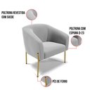 Ver imagem 3 de Cadeira Sala de Jantar Pé de Ferro Dourado Stella Suede D03 - D'Rossi