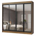 Ver imagem 2 de Guarda-Roupa Casal Madesa Austin 4 Portas de Correr de Espelho 3 Gavetas Rustic/Preto Cor:Rustic/Pre