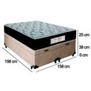 Ver imagem 3 de Cama Box Baú Queen Bipartido Suede + Colchão Molas Ensacadas Sereneprime Sonnolux 158x198x69 Bege