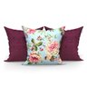 Kit Almofada Vinho para Sala 3 Unidades e Azul Floral Tiffany 45cm - 1