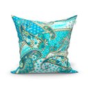 Ver imagem 3 de Kit Almofada Azul Tiffany Estampada 45cm x 45cm com Refil 3 Unidades
