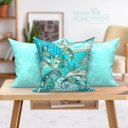 Ver imagem 5 de Kit Almofada Azul Tiffany Estampada 45cm x 45cm com Refil 3 Unidades