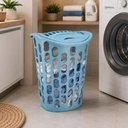Ver imagem 6 de Cesto para Roupas Telado com Tampa Organizador Plastico 40L Lavanderia Kangur