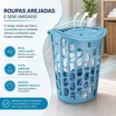 Ver imagem 2 de Cesto para Roupas Telado com Tampa Organizador Plastico 40L Lavanderia Kangur