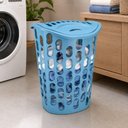 Ver imagem 3 de Cesto para Roupas Telado com Tampa Organizador Plastico 40L Lavanderia Kangur