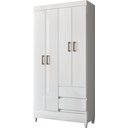 Ver imagem 3 de Guarda Roupas Solteiro Fit 4.2 Santos Andira -4 Portas 2 Gavetas 191x 92 Cm:branco