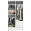 Ver imagem 6 de Guarda Roupas Solteiro Fit 4.2 Santos Andira -4 Portas 2 Gavetas 191x 92 Cm:branco